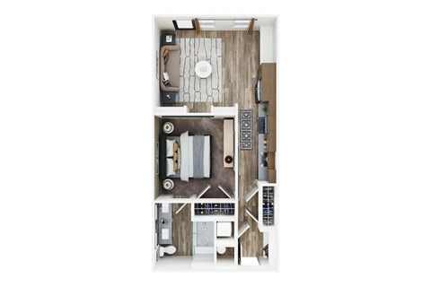a floor plan of a house with a bedroom and a living room